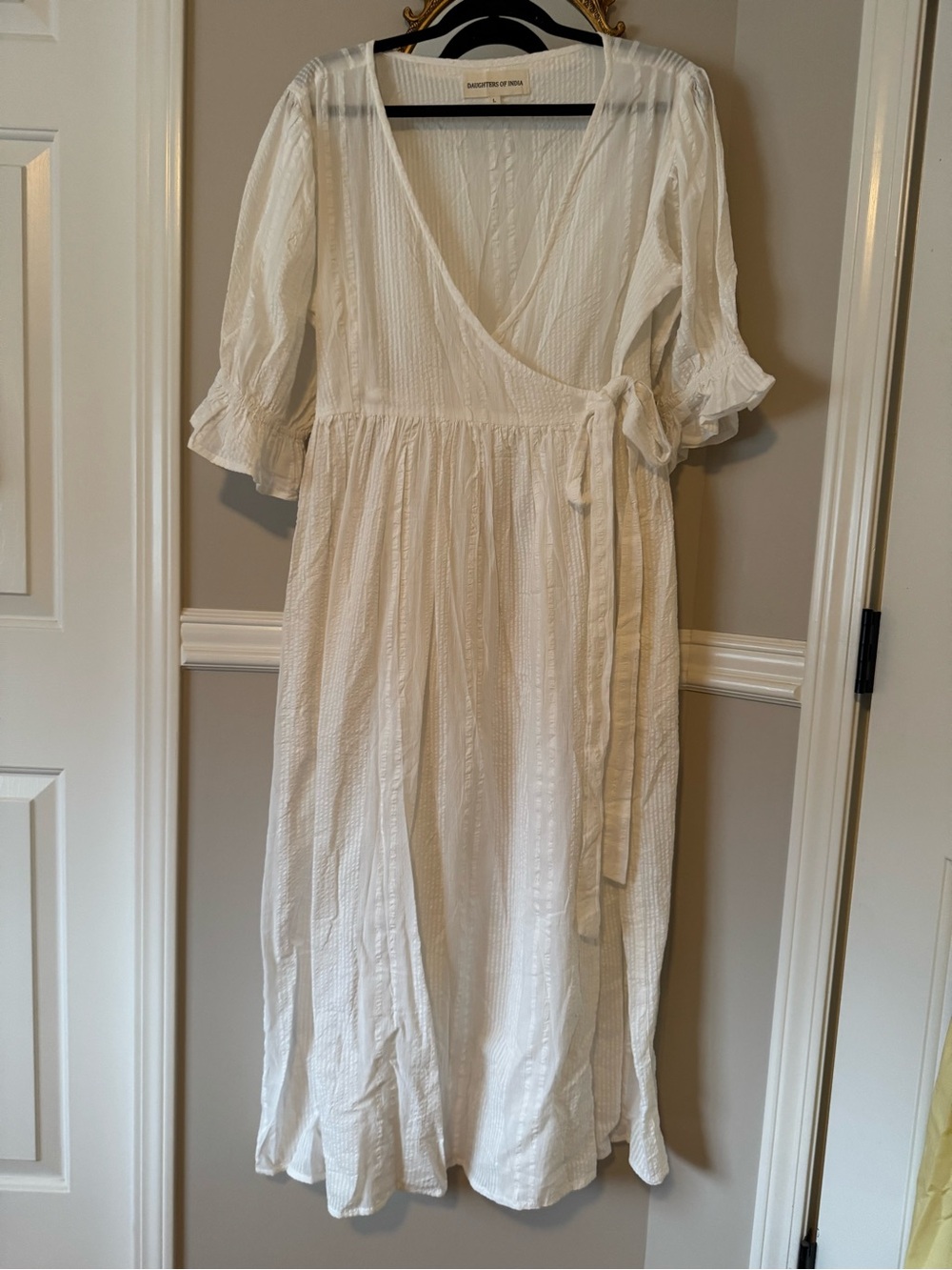 Daughters of India Uma Wrap Maxi Dress in White
